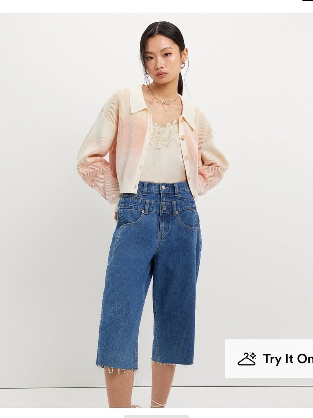 Pomelo gradient Knit Open Cardigan